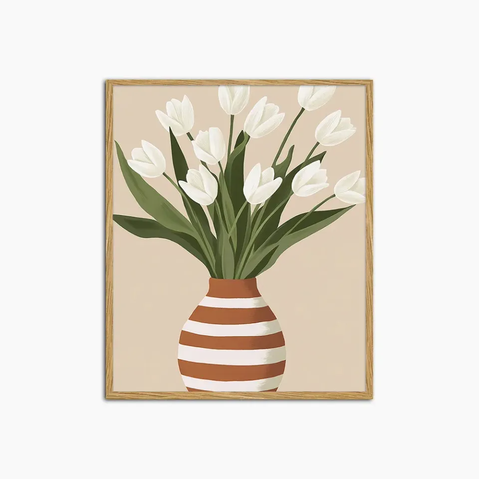 Any Image White Tulips tableau encadré