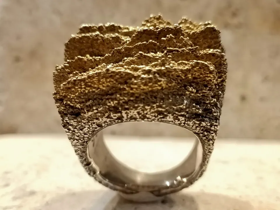 Galerie Kara bague argent sterling doré Cecilia Ribeiro pièce unique