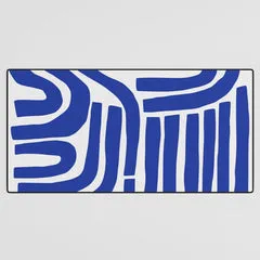Society6 S and U tapis de bureau bleu cobalt