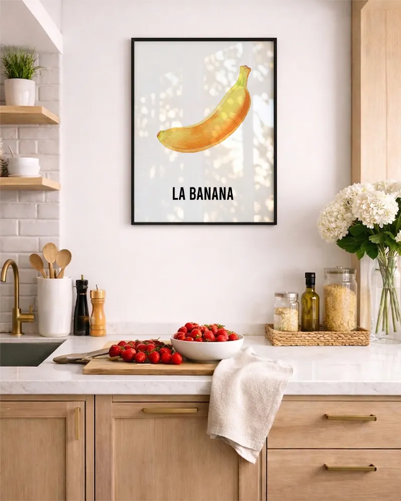 Any Image La Banana affiche encadrée colorée