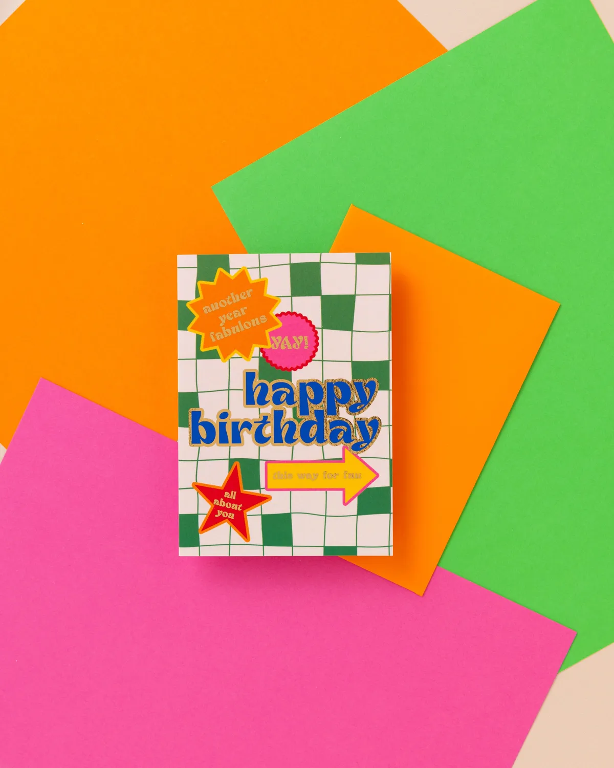 Maddison Ball A6 Happy Birthday Foil Card carte anniversaire dorée