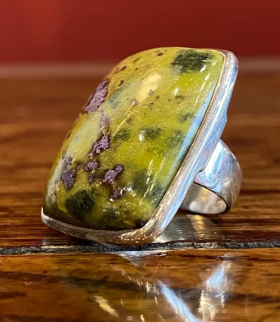 Galerie Kara bague argent 925 serpentine stichtite