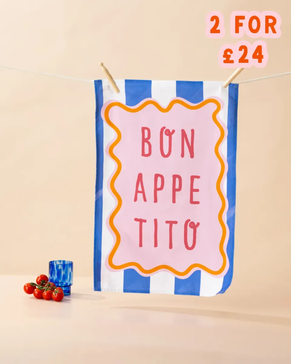 Maddison Ball Bon Appetito torchon en coton 68 x 45 cm
