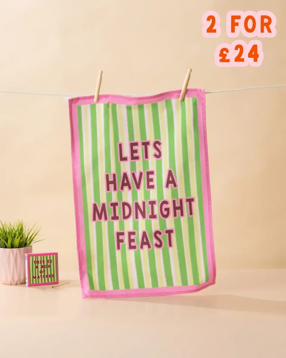 Maddison Ball Lets Have A Midnight Feast torchon coton 68x45 cm