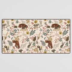 Society6 Animals Winter Wild Nature 63 tapis de bureau forêt
