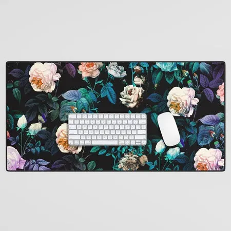 Society6 Night Forest tapis de bureau fleurs nocturnes