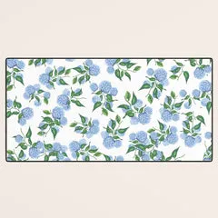 Society6 Hydrangea tapis de bureau hortensia bleu