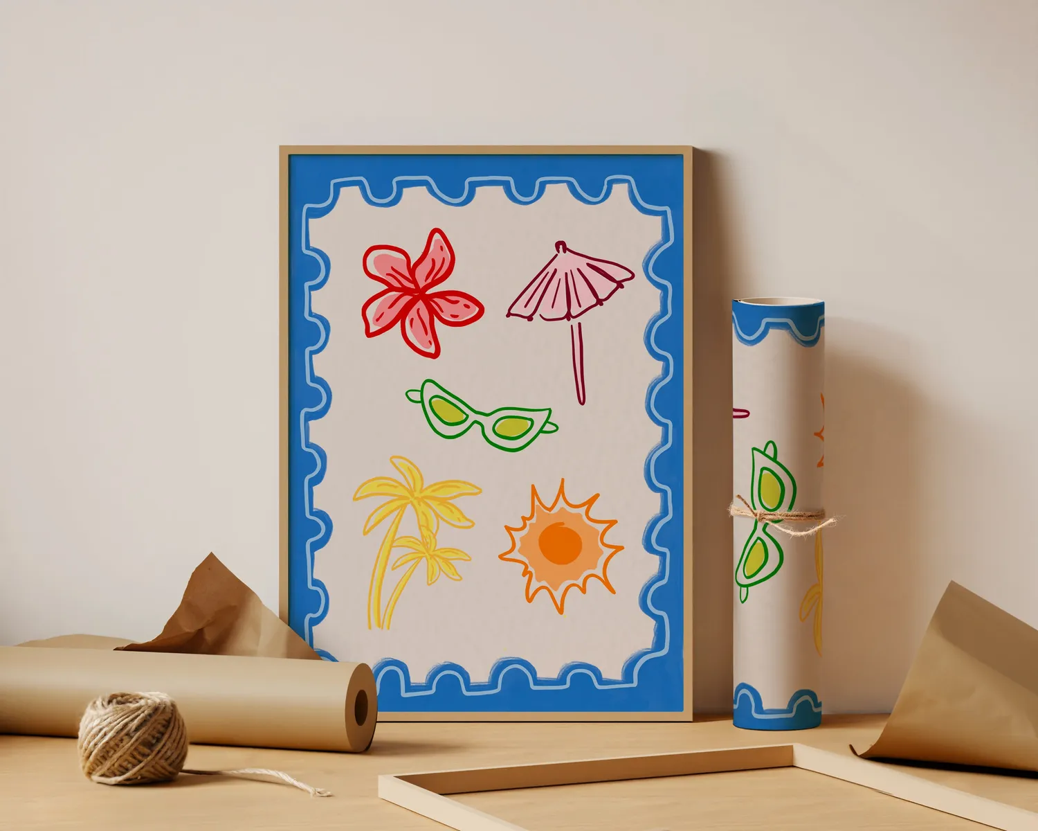 Maddison Ball Blue Postcard Print affiche papier aquarelle