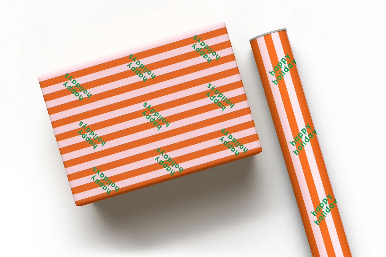 Maddison Ball Happy Holidays papier cadeau rayé