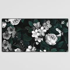 Society6 Botanical Night tapis de bureau roses nuit