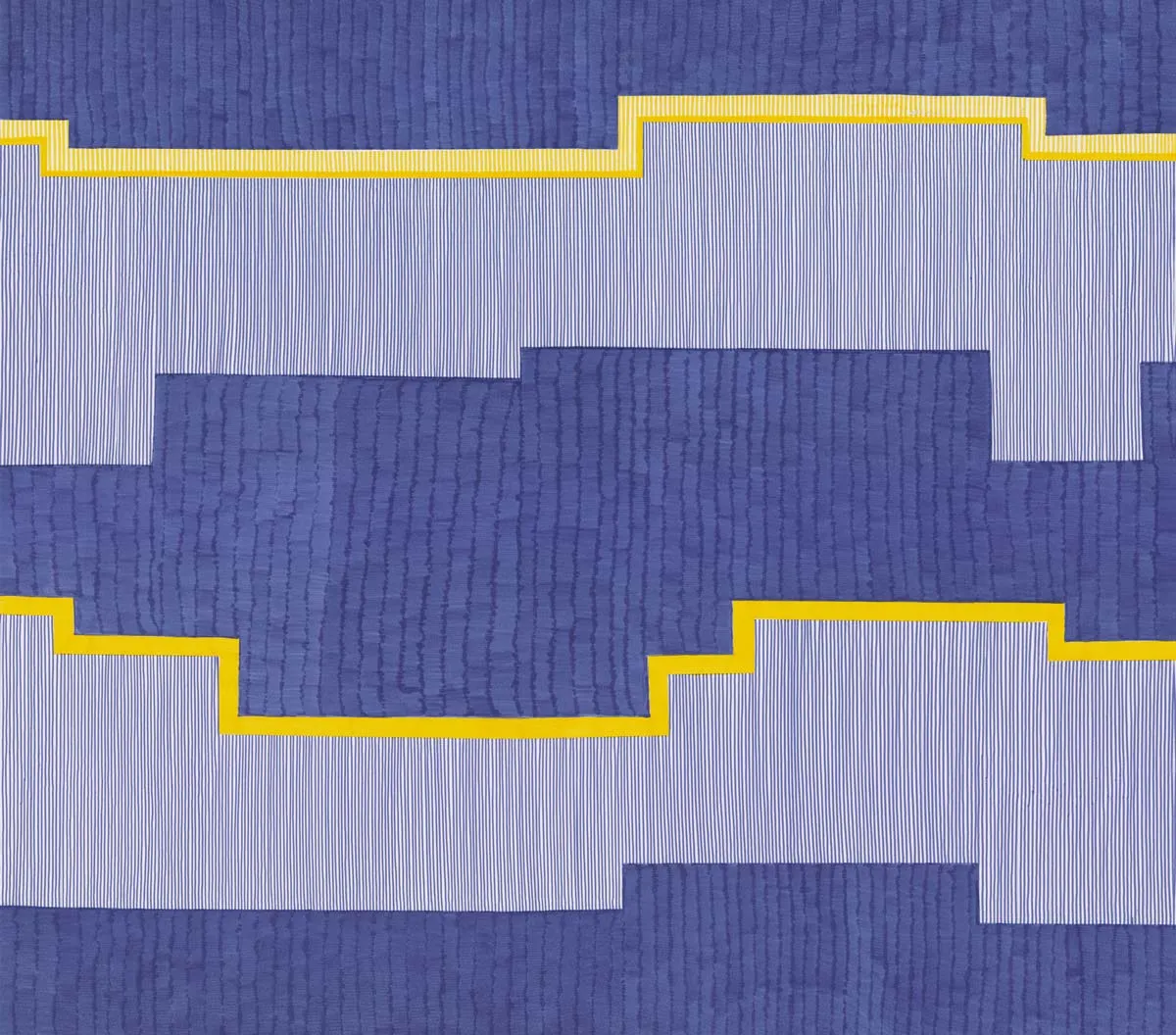 Mademoiselle Tiss Blue Yellow tête de lit tissu bleu