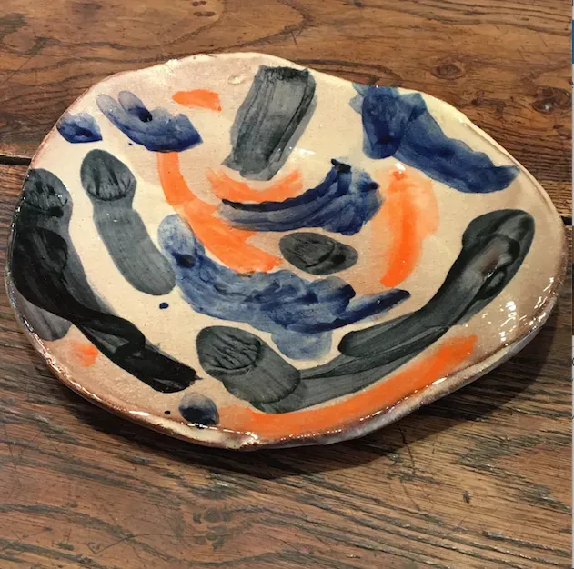 Galerie Kara Orange assiette terre cuite émaillée