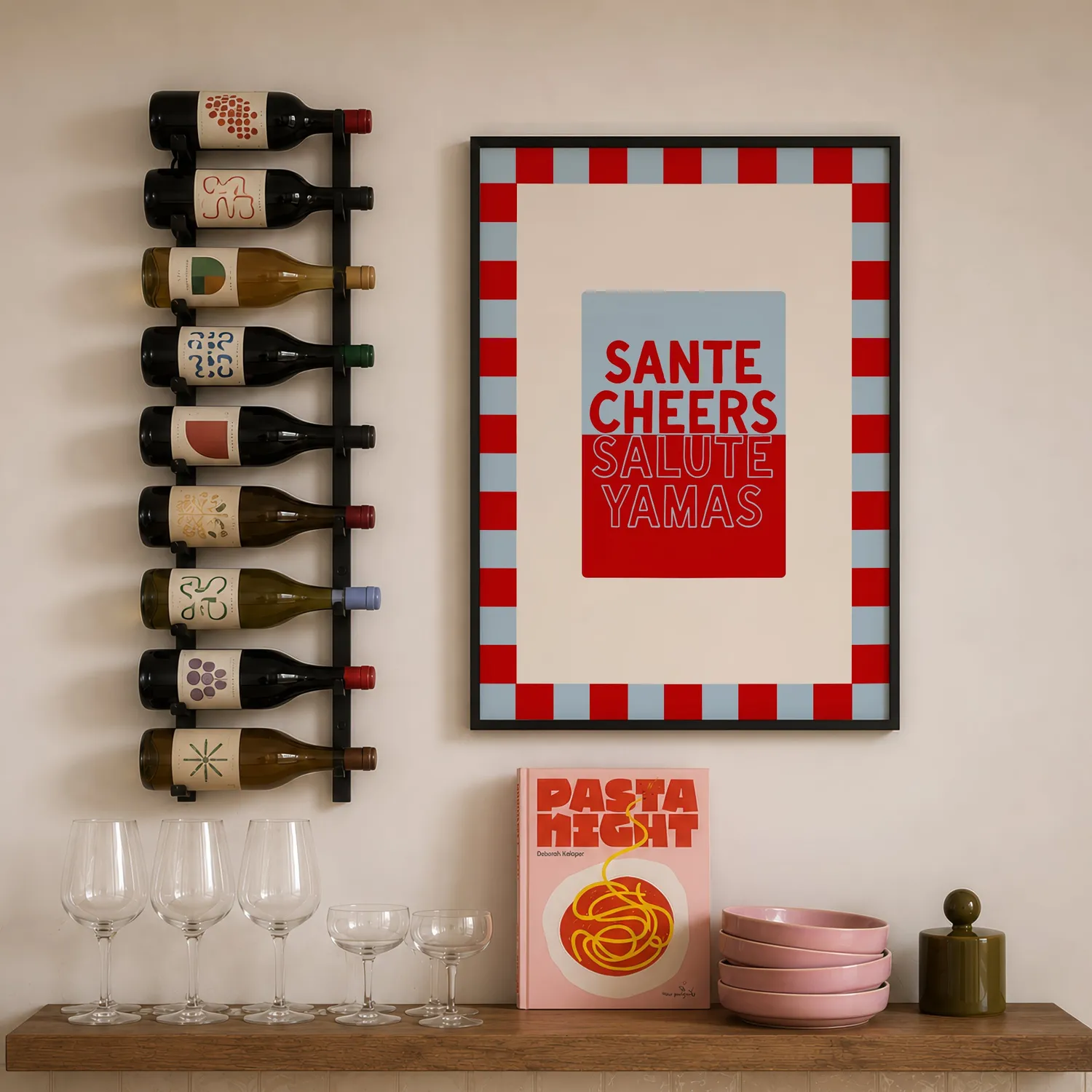 Maddison Ball Cheers in Baby Blue & Crimson affiche apéro