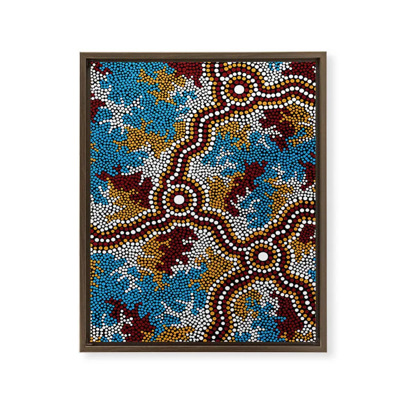 Society6 Wetland Dreaming toile encadrée aborigène