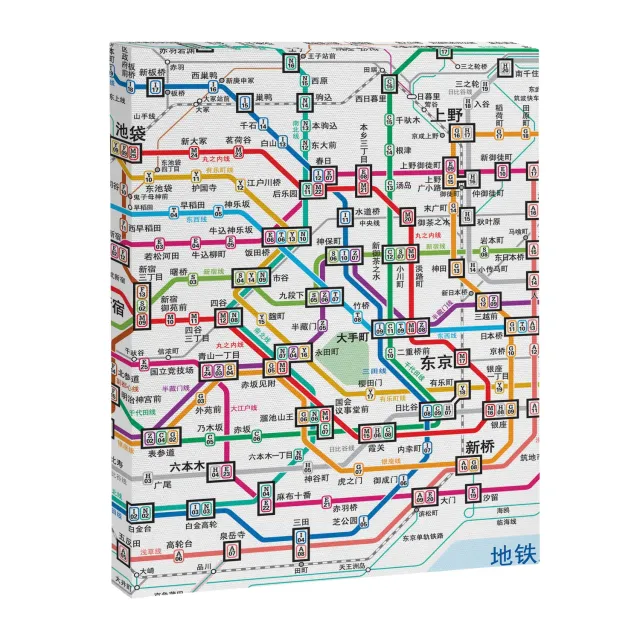 Society6 Tokyo Subway Map toile plan métro
