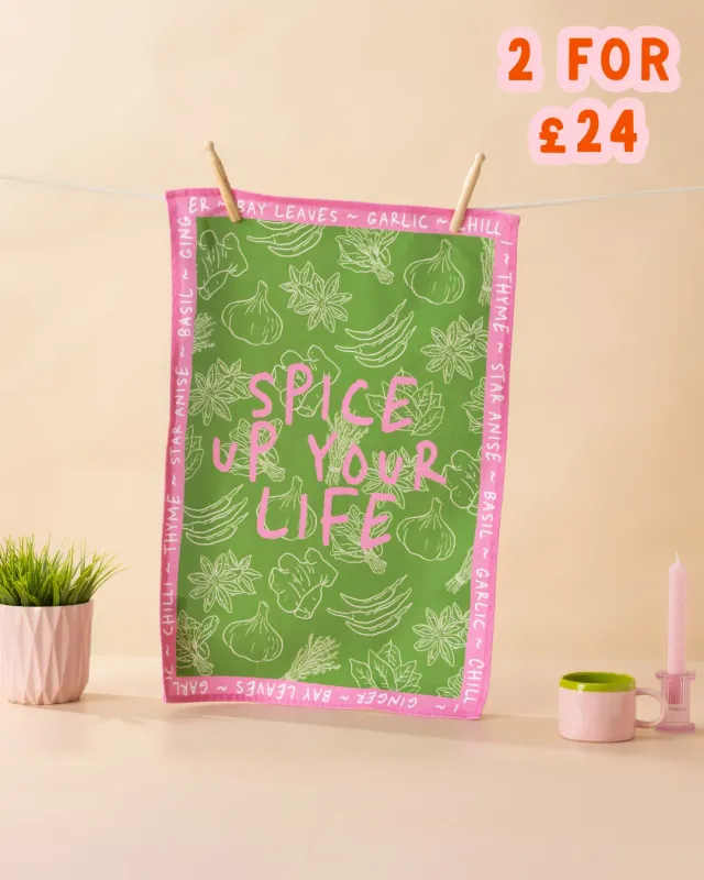 Maddison Ball Spice Up Your Life torchon coton 68x45 cm