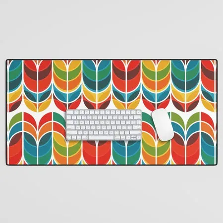 Society6 Tulip tapis de bureau tulipes géométriques