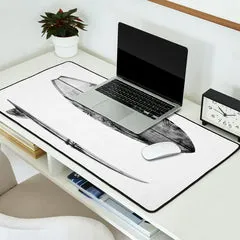 Society6 Surfboard tapis de bureau planches noir blanc