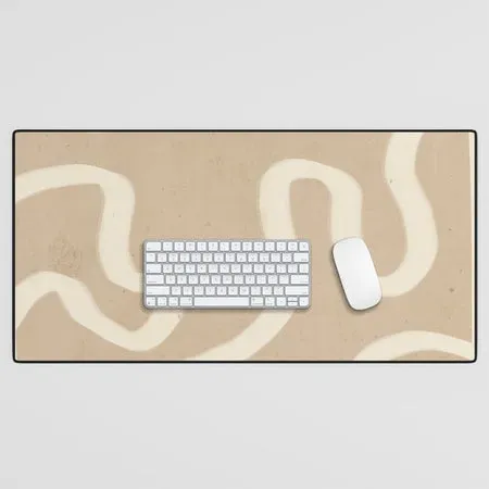 Society6 Organic Flow tapis de bureau lignes sable