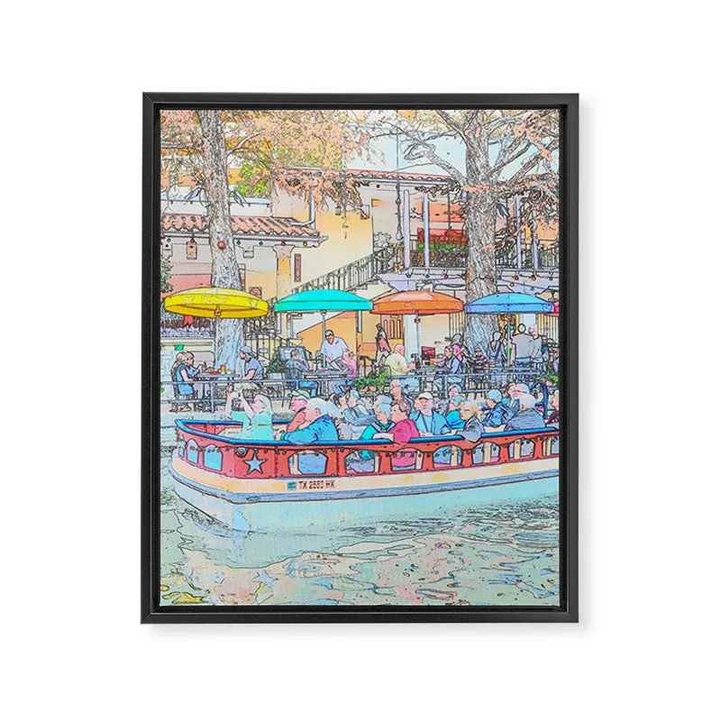 Society6 Ride Down The River toile encadrée San Antonio