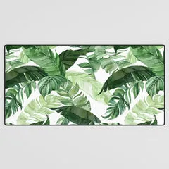 Society6 Green Leaf Watercolor Pattern tapis de bureau feuilles vertes