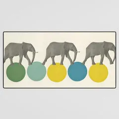 Society6 Travelling Elephants tapis de bureau éléphants