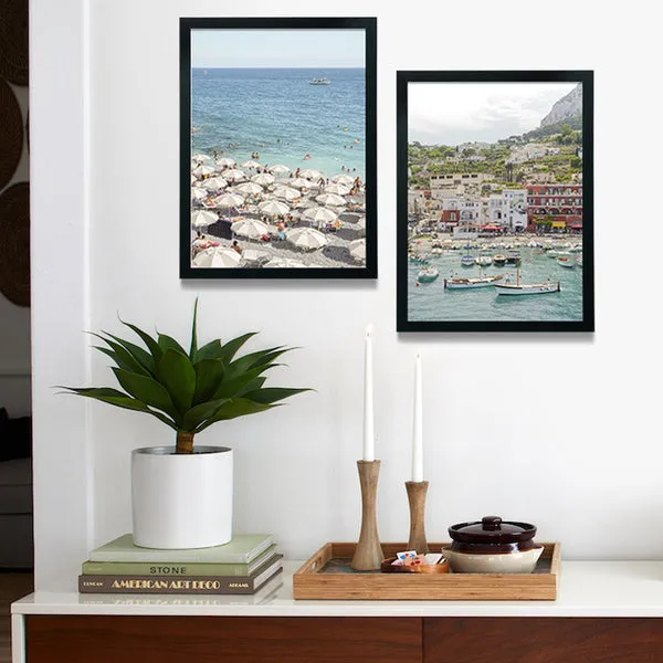 Society6 Italy Set affiche encadrée plage méditerranéenne