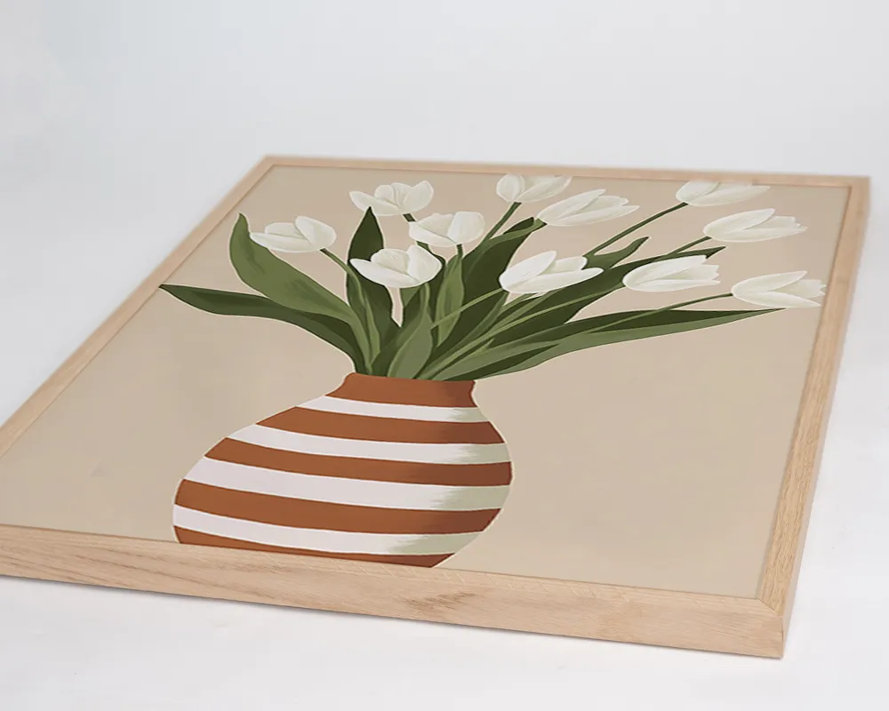 Any Image White Tulips tableau encadré