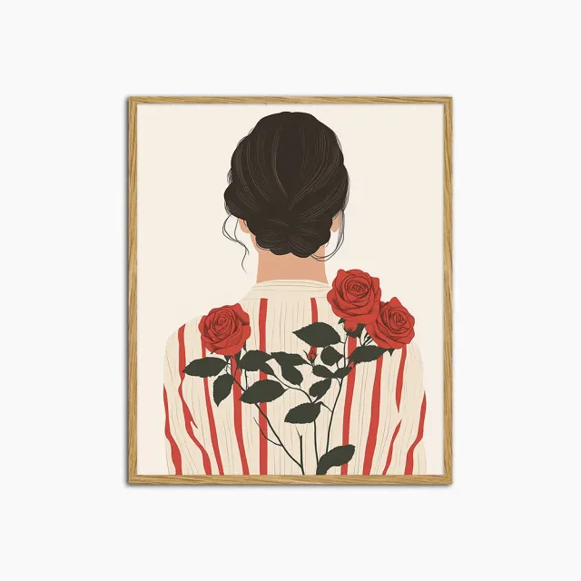 Any Image Red Roses Back tableau fleurs figuratif
