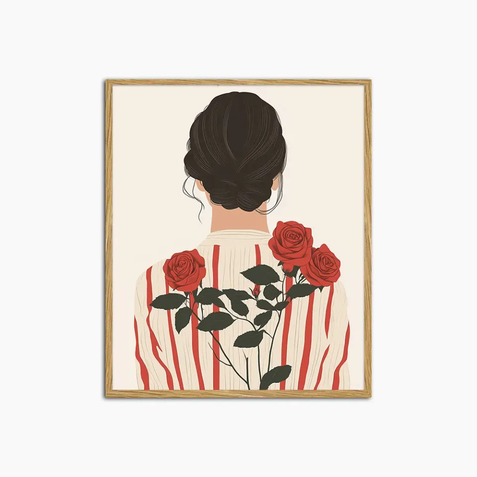 Any Image Red Roses Back tableau fleurs figuratif