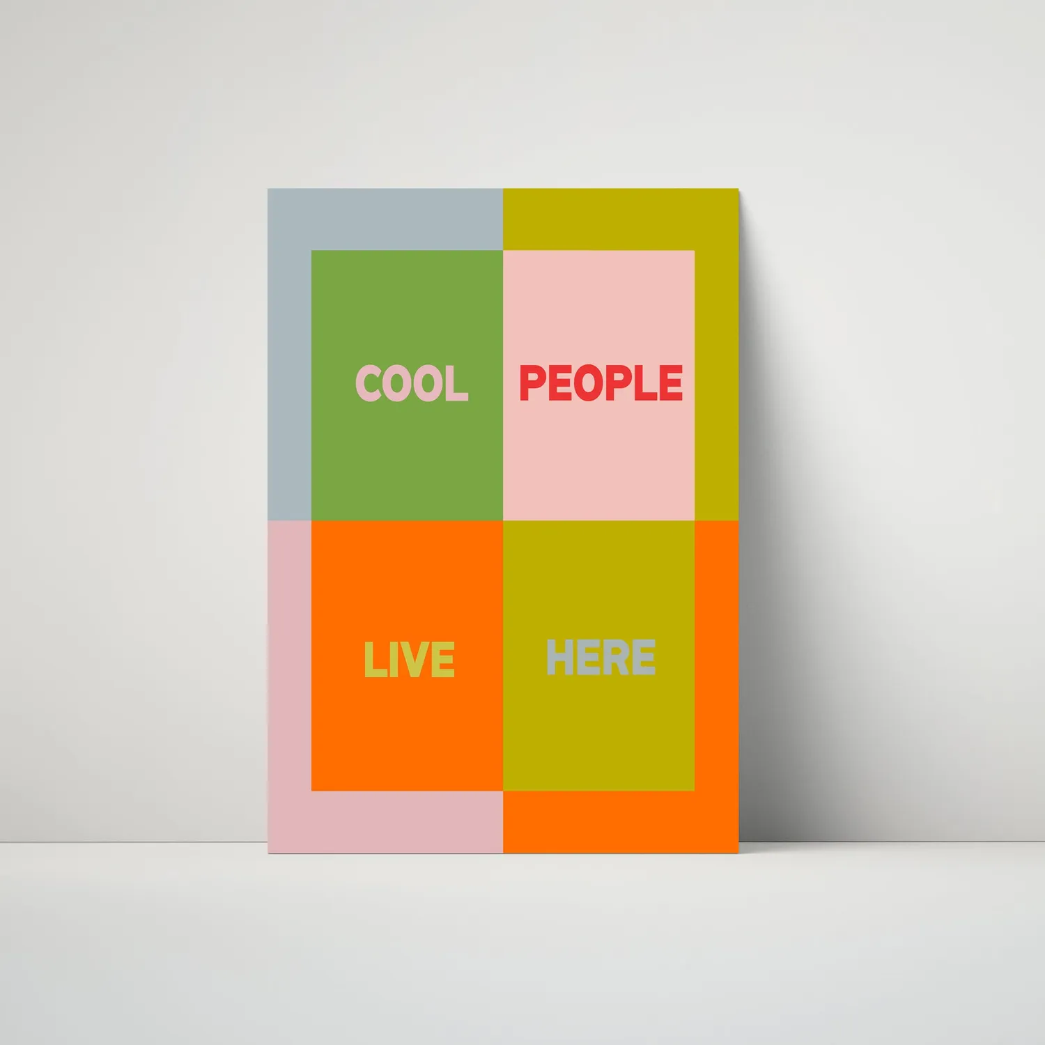 Maddison Ball Cool People Live Here affiche typo