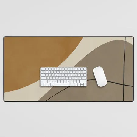 Society6 Organic Abstract Shapes 3 tapis de bureau beige ocre