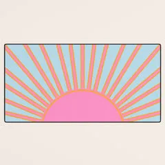 Society6 Le Soleil 02 tapis de bureau soleil rose