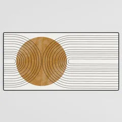 Society6 Abstract Flow tapis de bureau cercles ocre