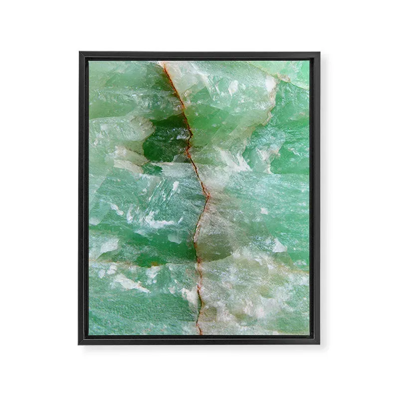 Society6 Crystalized Pale Green Quartz Slab with Copper Vein toile encadrée
