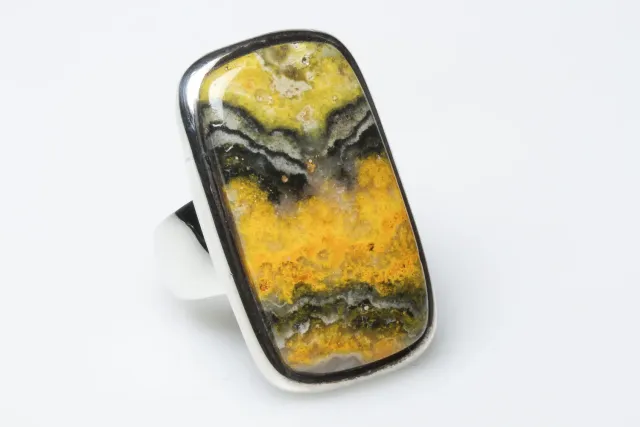 Galerie Kara Bee bague jaspe bourdon argent sterling