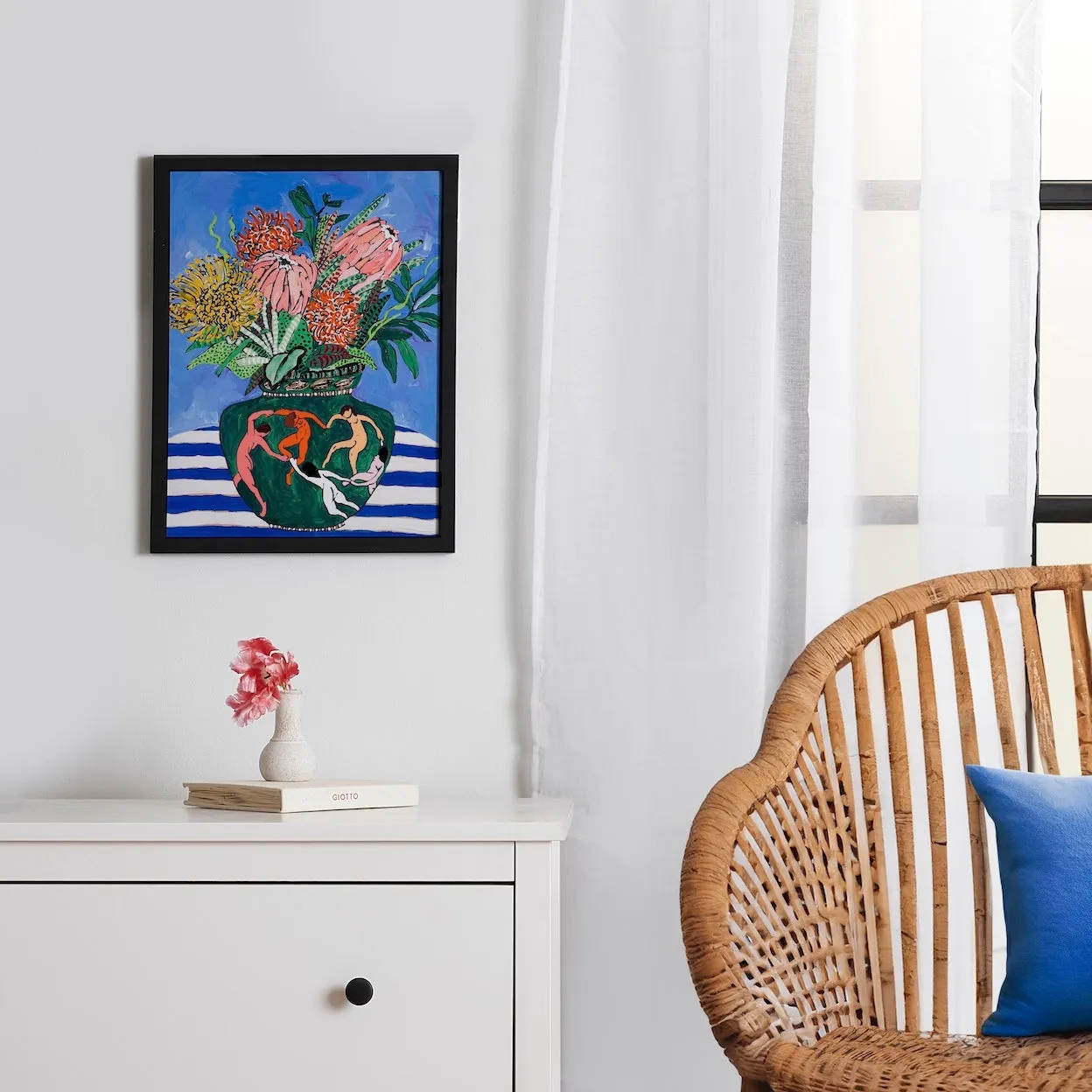 Society6 Floral Bouquet Matisse affiche encadrée fleurs