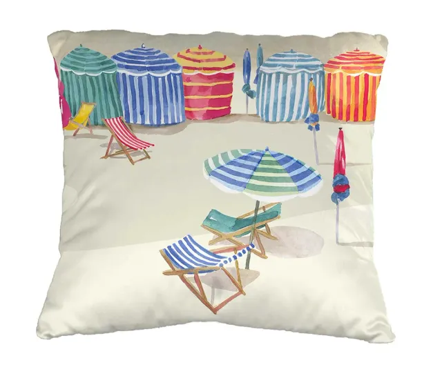 Mademoiselle Tiss Cabines de Plage coussin imprimé