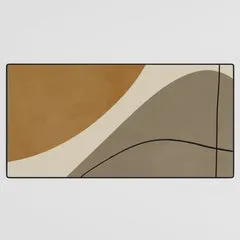 Society6 Organic Abstract Shapes 3 tapis de bureau beige ocre