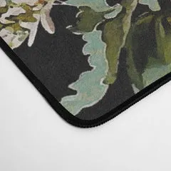 Society6 Night Garden XXXVI tapis de bureau fleurs fond noir