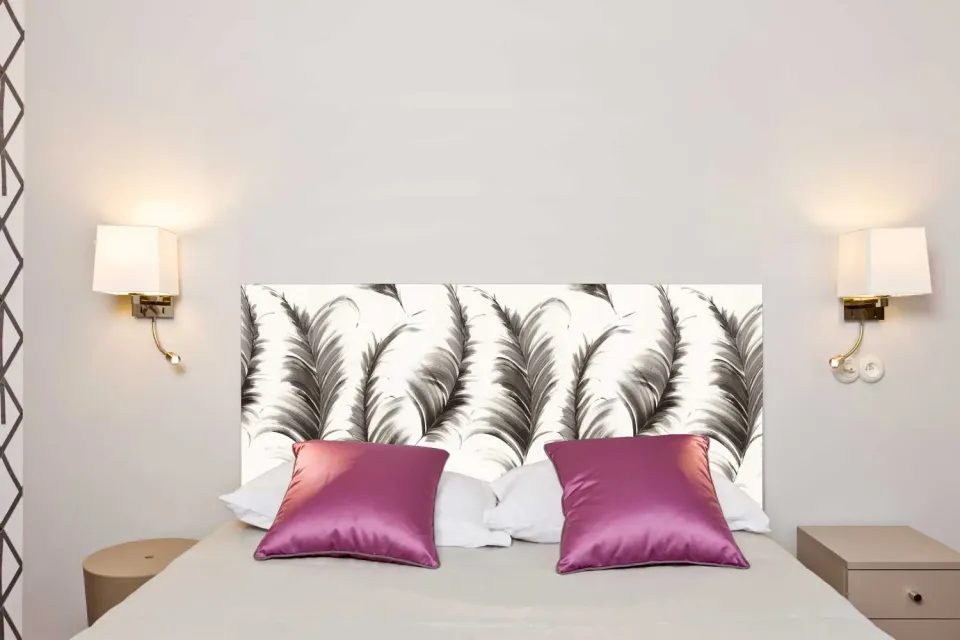 Mademoiselle Tiss Plumes tête de lit tissu léger