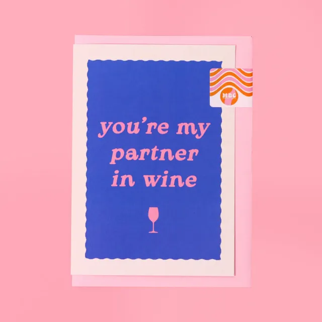 Maddison Ball Partner in Wine carte A6 bleue