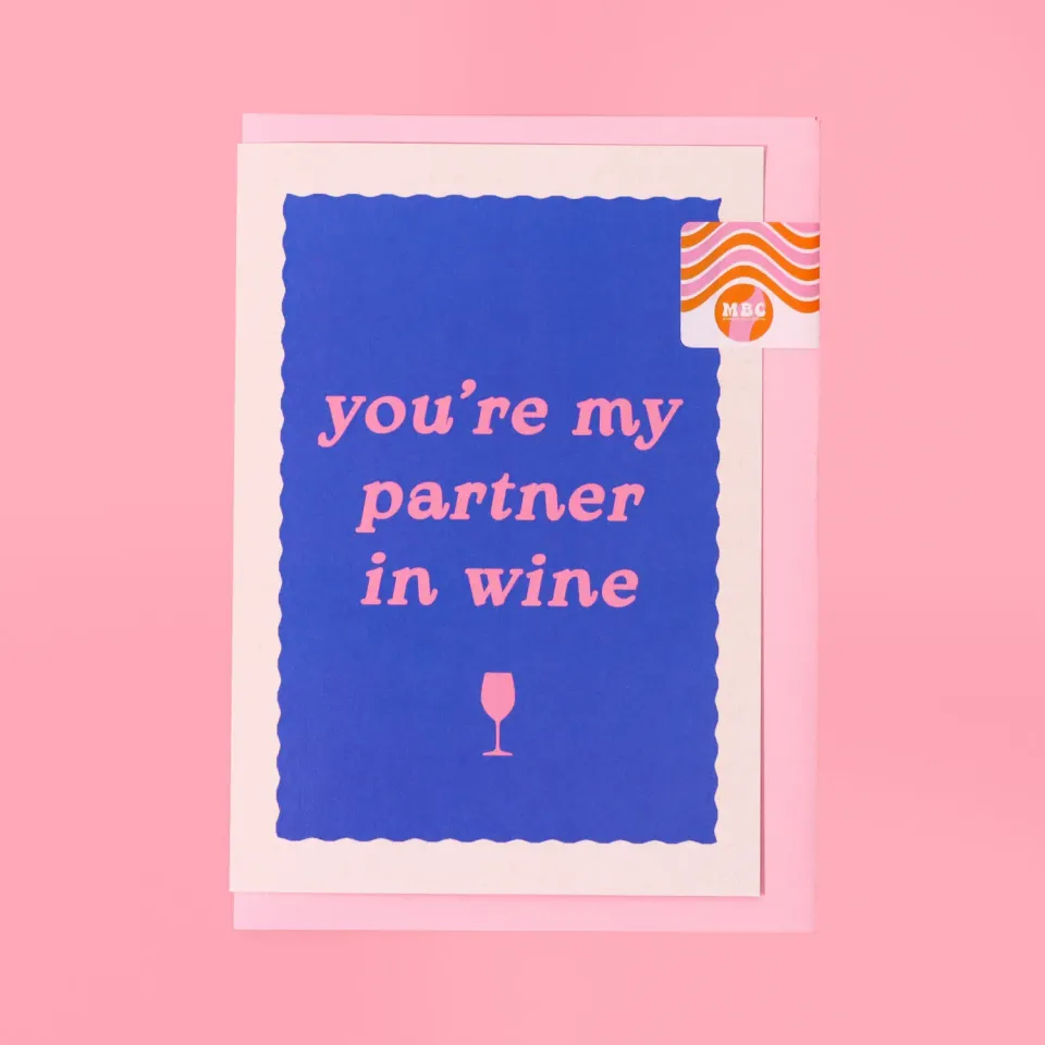 Maddison Ball Partner in Wine carte A6 bleue