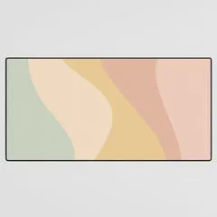 Society6 Vagues Pastel tapis de bureau grand format neutre