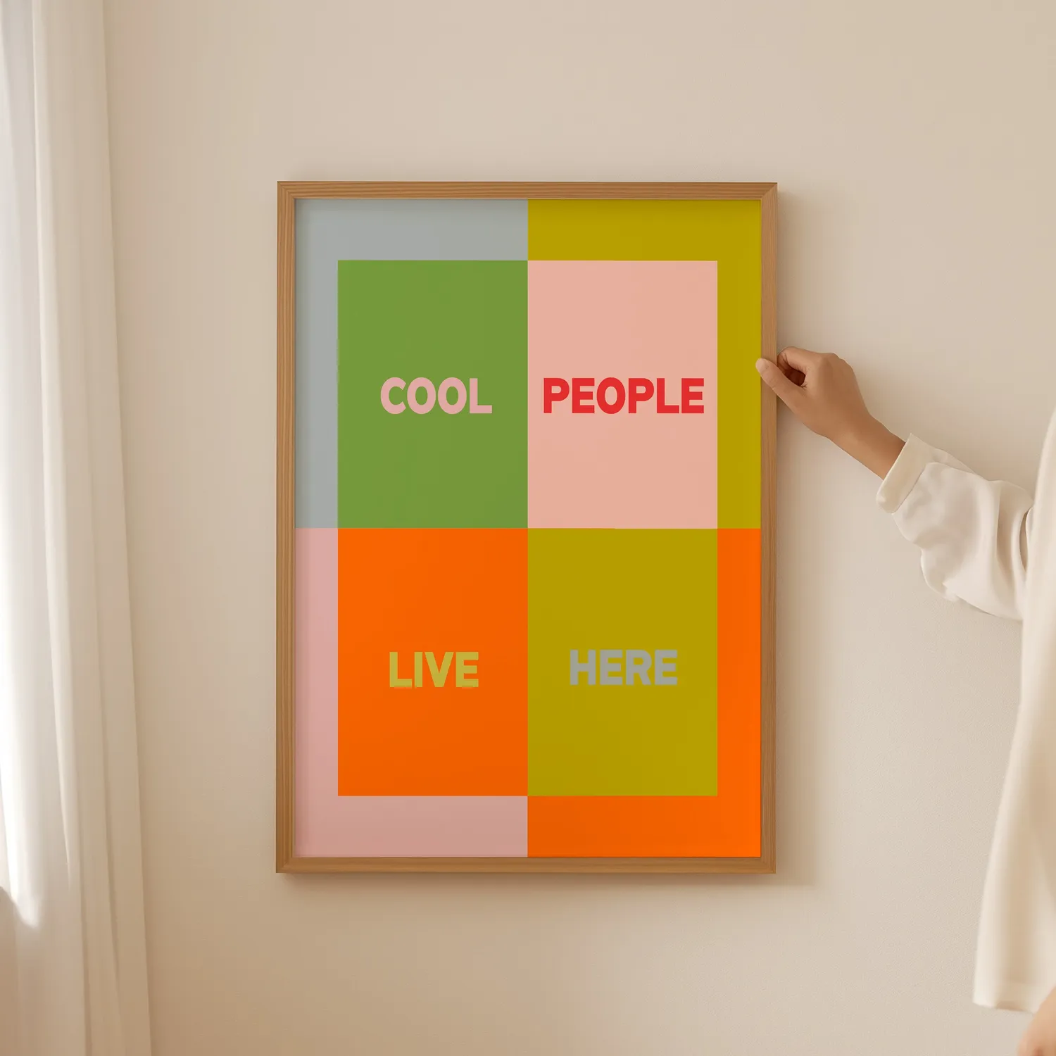 Maddison Ball Cool People Live Here affiche typo