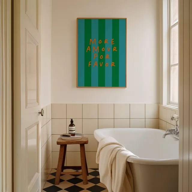 Maddison Ball More Amour Por Favor affiche typographie mate