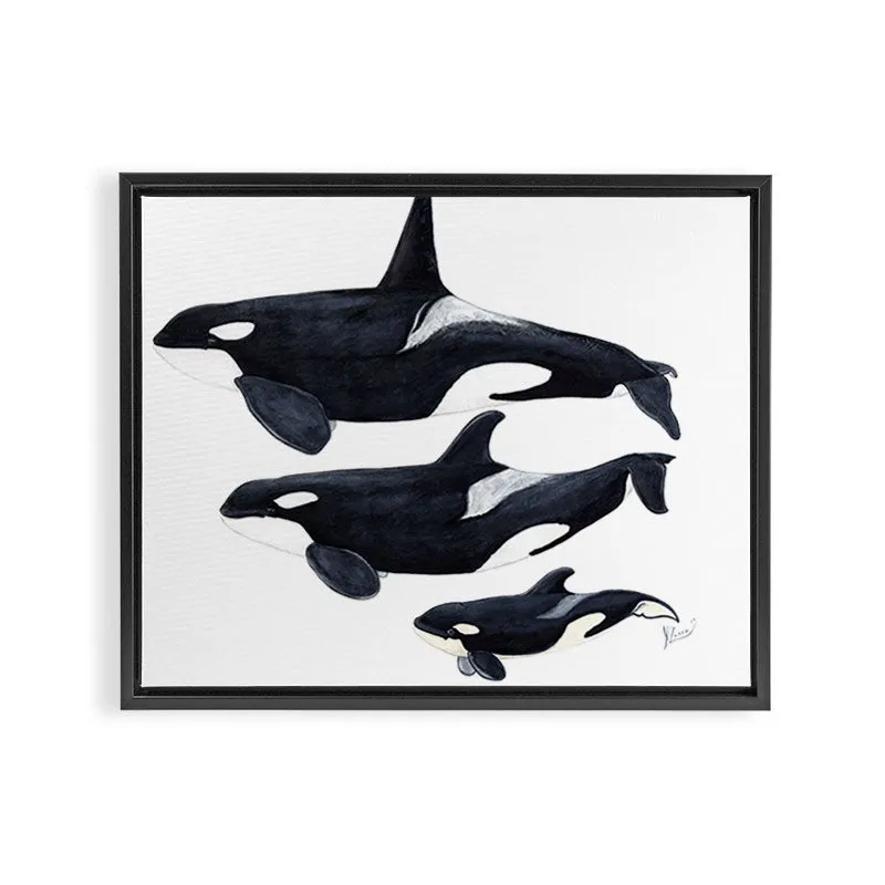 Society6 Orca toile encadrée orque noir blanc