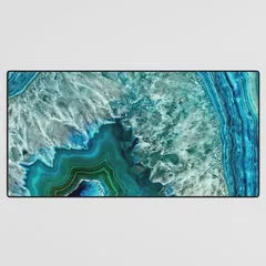 Society6 Aqua Turquoise Agate Mineral Gem Stone tapis de bureau agate