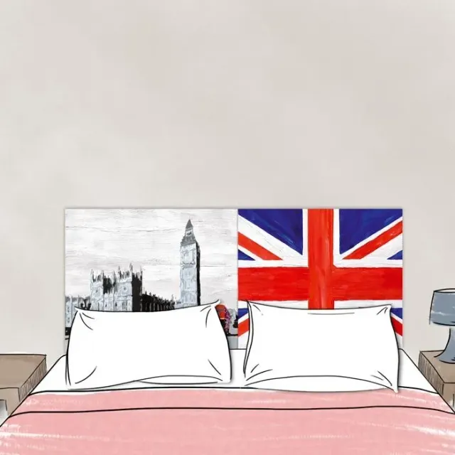 Mademoiselle Tiss London tête de lit tissu