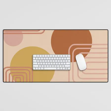 Society6 Modern Desert Abstract Shapes and Lines tapis de bureau désert